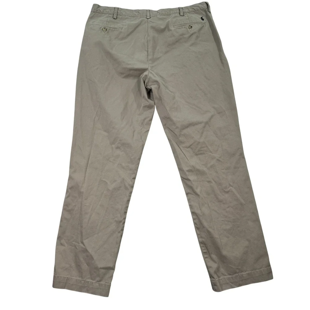 Polo Ralph Lauren Preston Pant Men 38x32 Khaki Tan Cotton Chino Trousers Classic